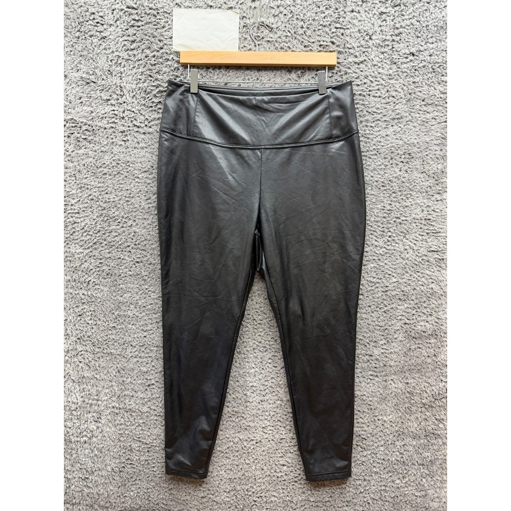NWT Dex High-Waisted Faux Leather Pull On Leggings Black Women's Plus Size X